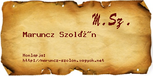 Maruncz Szolón névjegykártya